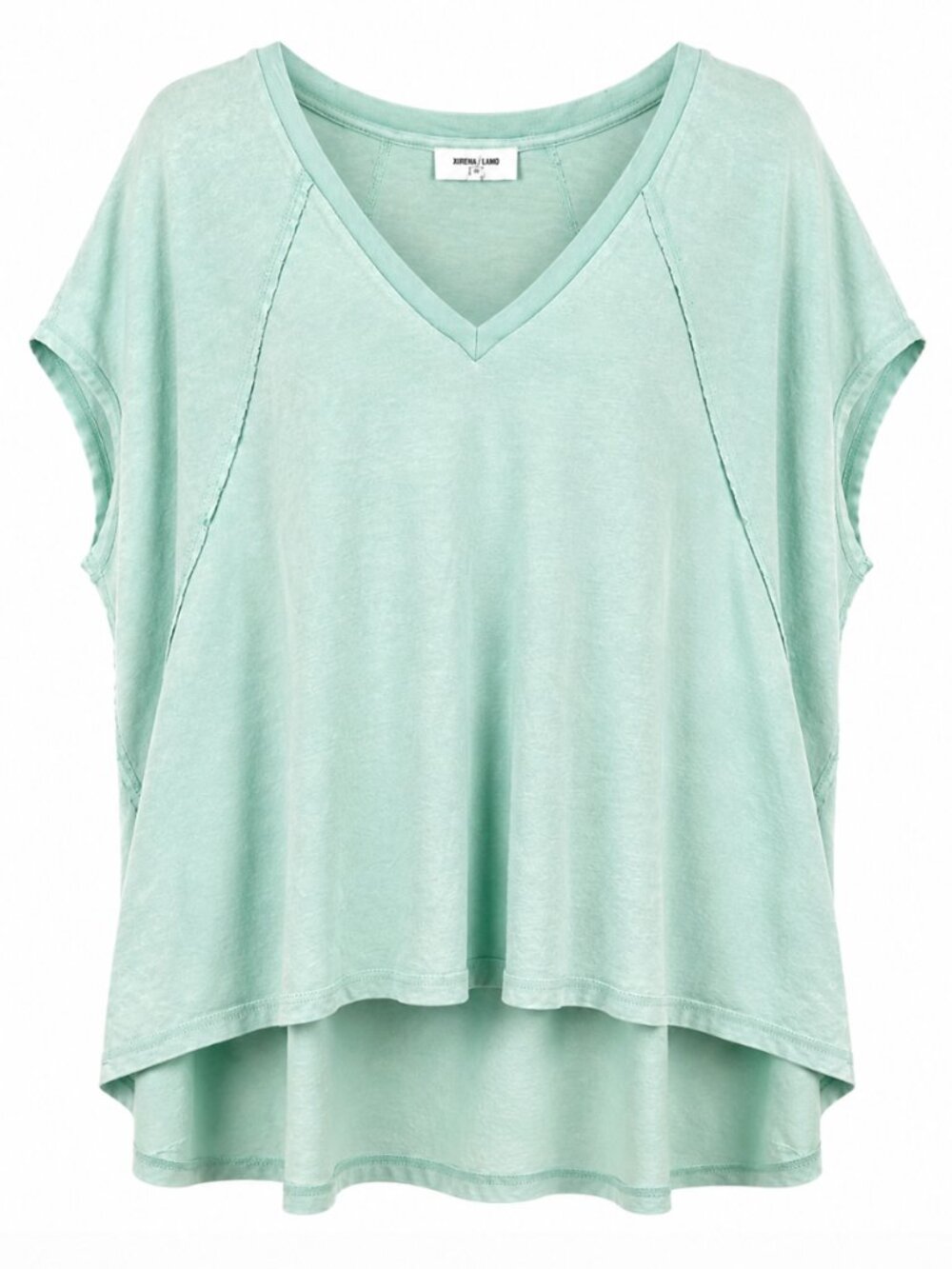 Double Zero Mint Green V-Neck Flowing Women's Top